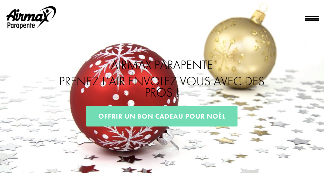 Offrir pour Noël un bon cadeau pour un vol en parapente